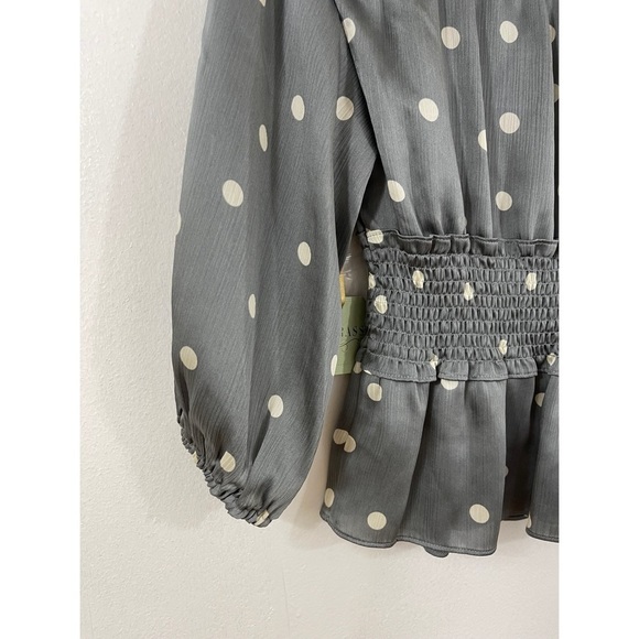 RYEGRASS Gray Dots Women’s Blouse New With Tags Size: XS - Picture 8 of 13